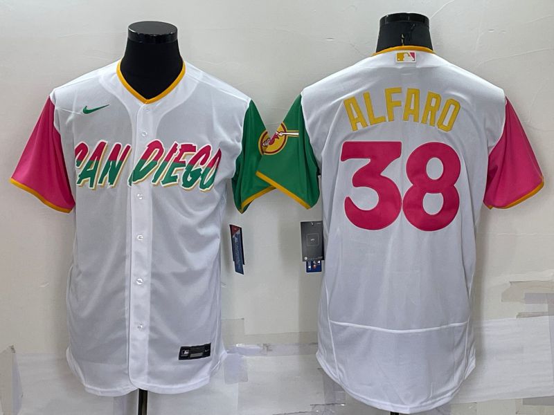 Men San Diego Padres #38 Alfaro White City Edition Elite Nike 2022 MLB Jerseys